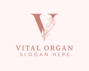 Elegant Leaves Letter V logo design