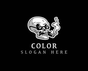Character - Tobacco Skull Smoke logo design