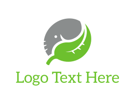 Leaf - Elephant Leaf logo design
