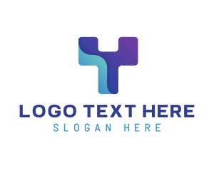 Purple - Digital Wave Letter Y logo design