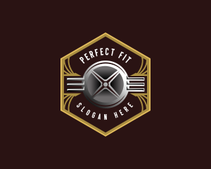 Barbell Plates Fitness logo design