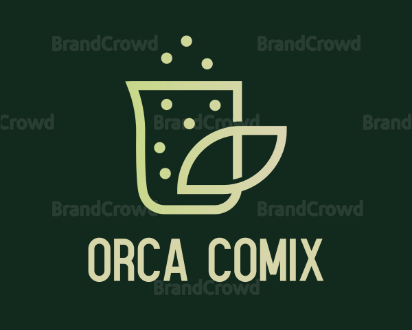 Organic Leaf Beaker Logo