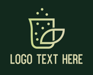 Laboratory - Organic Leaf Beaker logo design