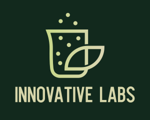 Scientist - Organic Leaf Beaker logo design