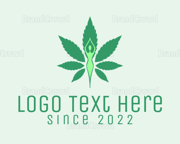 Green Cannabis Yoga Logo
