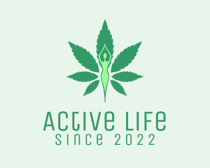 Organic Product - Green Cannabis Yoga logo design