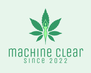 Herbal Medicine - Green Cannabis Yoga logo design