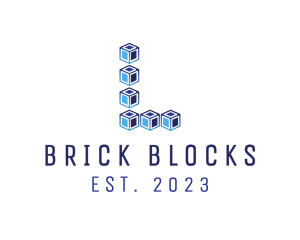 Blocks - Geometric Cube Letter L logo design