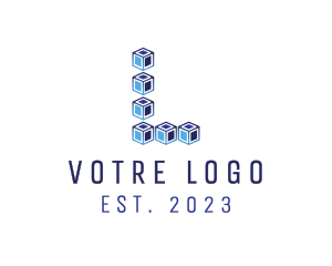 Shape - Geometric Cube Letter L logo design