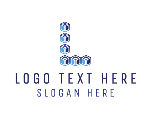 Geometric Cube Letter L Logo