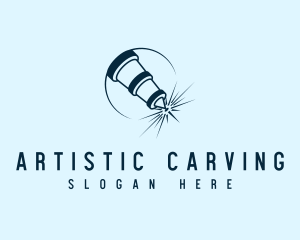 Carving - Laser Cutter Beam logo design