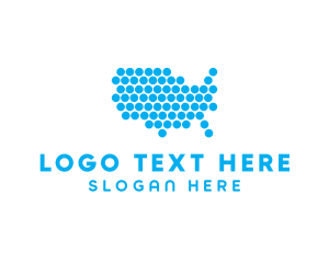 Vacation - USA Dot Map logo design