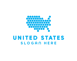 States - USA Dot Map logo design