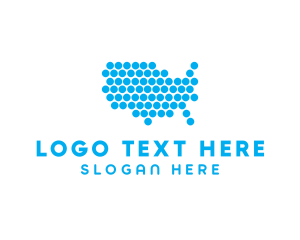Usa - USA Dot Map logo design