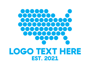 Usa - USA Dot Map logo design