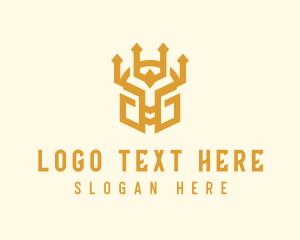 Medieval - Viking Warrior Helmet logo design