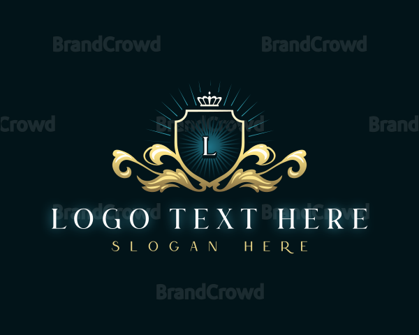 Elegant Royal Crown Shield Logo