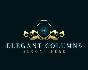 Elegant Royal Crown Shield logo design