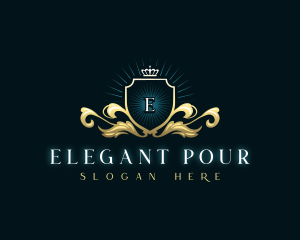 Elegant Royal Crown Shield logo design