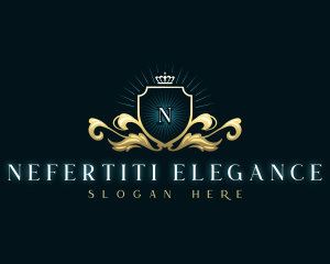 Elegant Royal Crown Shield logo design