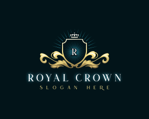 Elegant Royal Crown Shield logo design