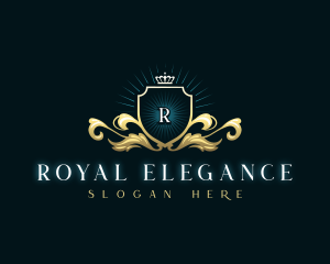 Elegant Royal Crown Shield logo design