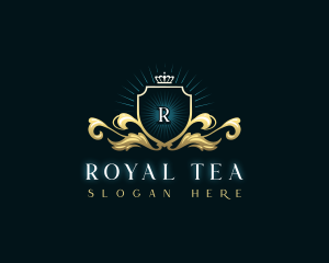 Elegant Royal Crown Shield logo design