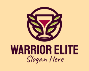 Wine Tasting - Wine Glass Leaf Wings logo design