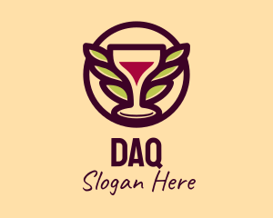 Winery - Wine Glass Leaf Wings logo design