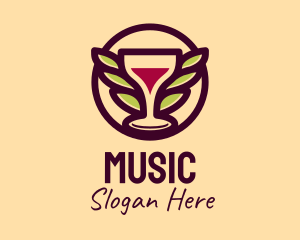 Liqueur - Wine Glass Leaf Wings logo design