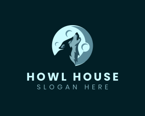 Wild Wolf Howling logo design