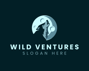 Wild - Wild Wolf Howling logo design