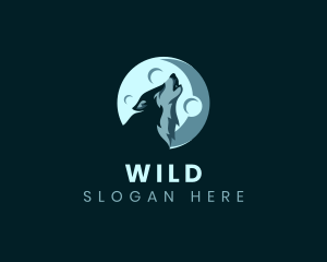 Evening - Wild Wolf Howling logo design