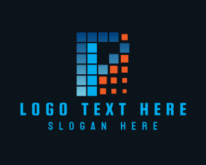 Digital - Banking Pixel Letter P logo design