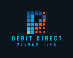 Debit - Banking Pixel Letter P logo design