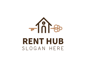 Rent - Key Door House logo design