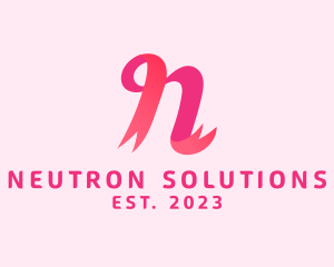 Pink Ribbon Letter N logo design