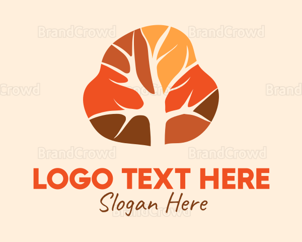 Fall Season Tree Abstract Logo