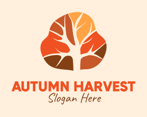 Fall Season Tree Abstract logo design