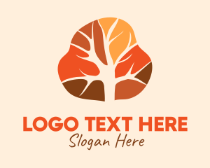 Botany - Fall Season Tree Abstract logo design