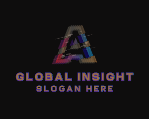 Stream - Gradient Glitch Letter A logo design