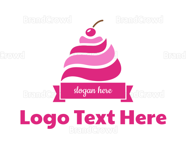 Cherry Ice Cream Sundae Logo