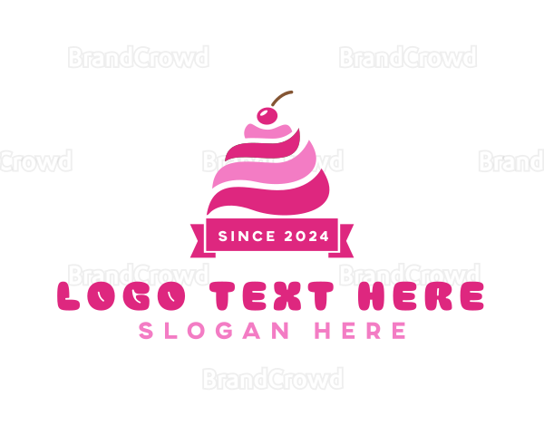 Cherry Ice Cream Sundae Logo