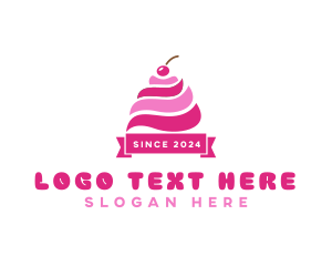 Cone - Cherry Ice Cream Sundae logo design