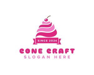 Cherry Ice Cream Sundae logo design