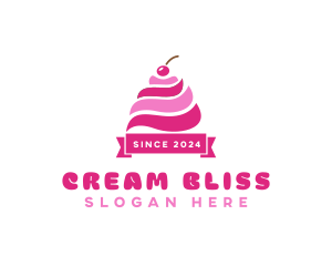 Cream - Cherry Ice Cream Sundae logo design