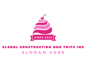 Dessert - Cherry Ice Cream Sundae logo design