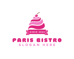 Cherry Ice Cream Sundae logo design