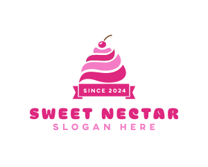 Cherry Ice Cream Sundae logo design