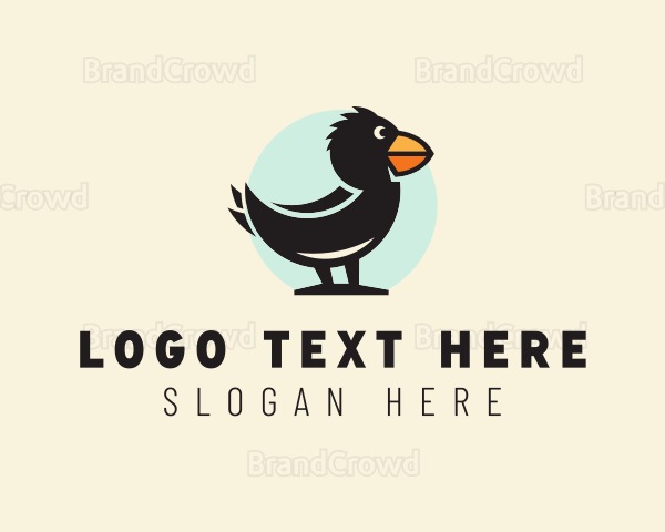 Cute Crow Character Logo